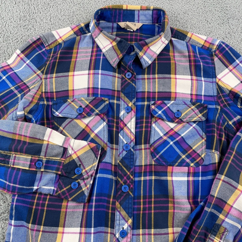Duluth Trading Co Shirt Womens Small Crosscut Wicking Flannel Plaid Outdoor